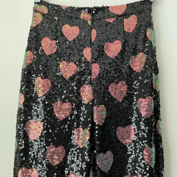 Nasty Gal Heart Sequin Wide Leg Pants 4 - Picture 7 of 8